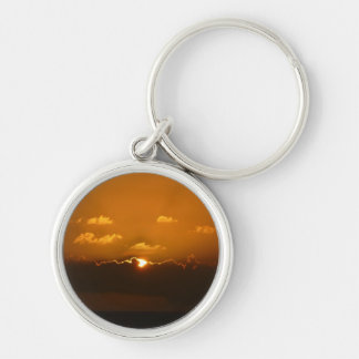 Llavero Sun Behind Clouds I Naranja Sunset Photo