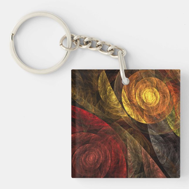 Llavero Sun Flower Floral Modern Abstract Art Pattern (Frente)