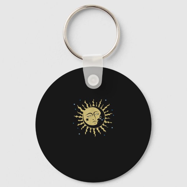 Llavero Sun Moon con estética de Witch Whimsigoth (Anverso)