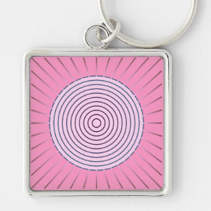 Llavero Sunburst geométrico moderno - Tonos rosados