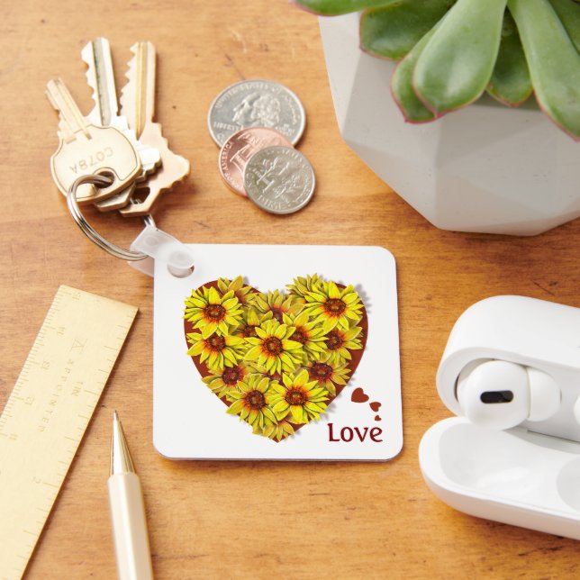 Llavero Sunflower Heart Keychain (Escritorio )