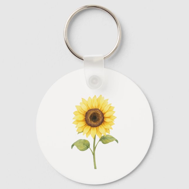 Llavero Sunflower Illustration — Bright Botanical Art (Anverso)
