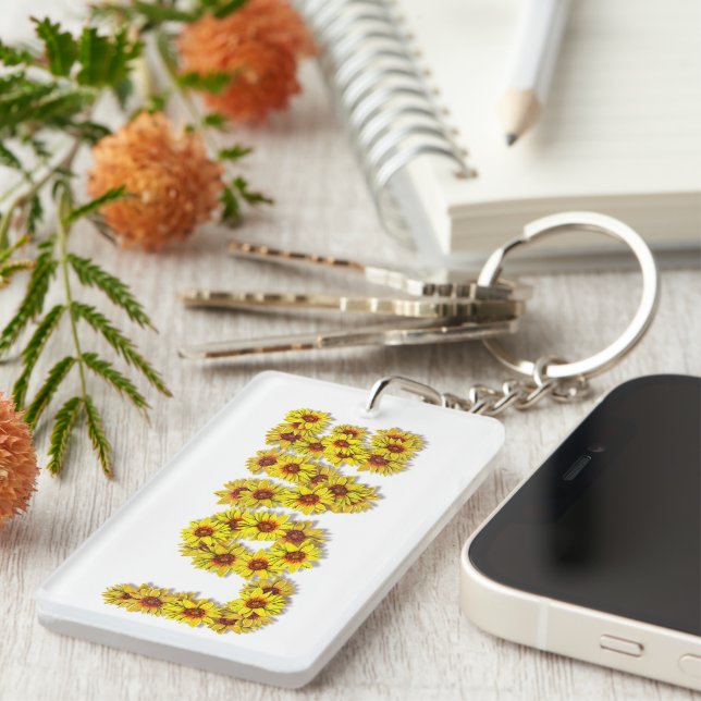 Llavero Sunflower Love Acrylic Keychain (Frente Derecha)