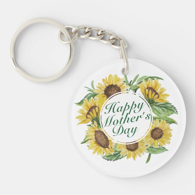 Llavero Sunflowers Happy Mother's Day Floral Keychain (Frente)