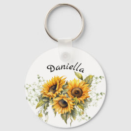 Llavero Sunflowers Moderno Amarillo