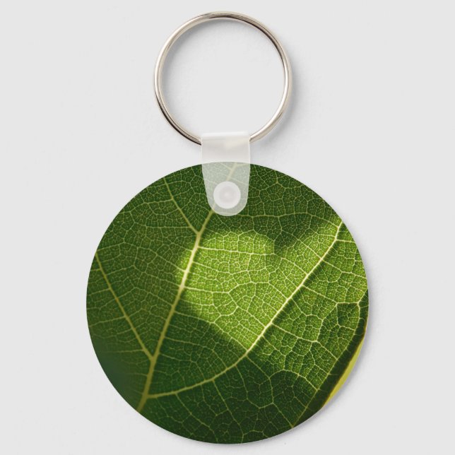 Llavero Sunlight Heart on Leaf Keychain (Anverso)