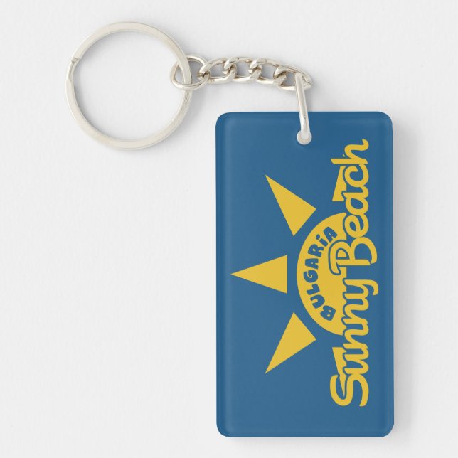 Llavero Sunny Beach BULGARIA personalizado de texto y cade (Frente)