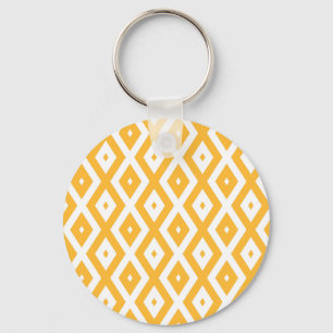 Llavero Sunny yellow and white diamond pattern
