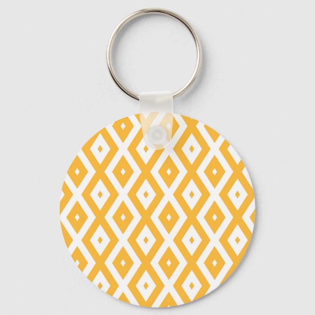 Llavero Sunny yellow and white diamond pattern (Anverso)