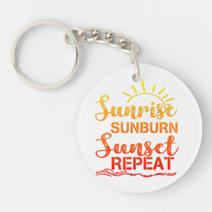 Llavero Sunrise Sunburn Sunset Repetir verano retro
