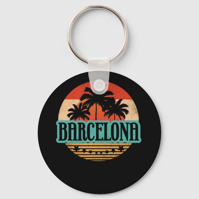 Llavero Sunset de souvenirs Vintage Barcelona España (Anverso)