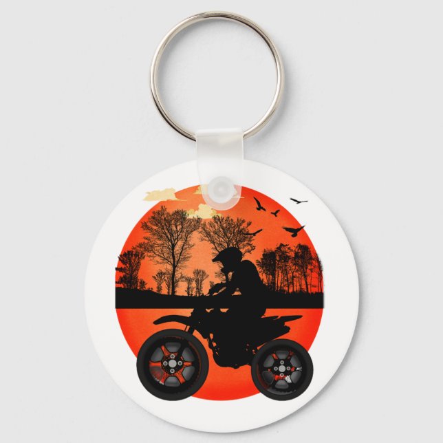 Llavero Sunset Dirt Bike Rider Adventure Silhouette (Anverso)