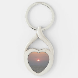 Llavero Sunset en Sea Heart Keychain