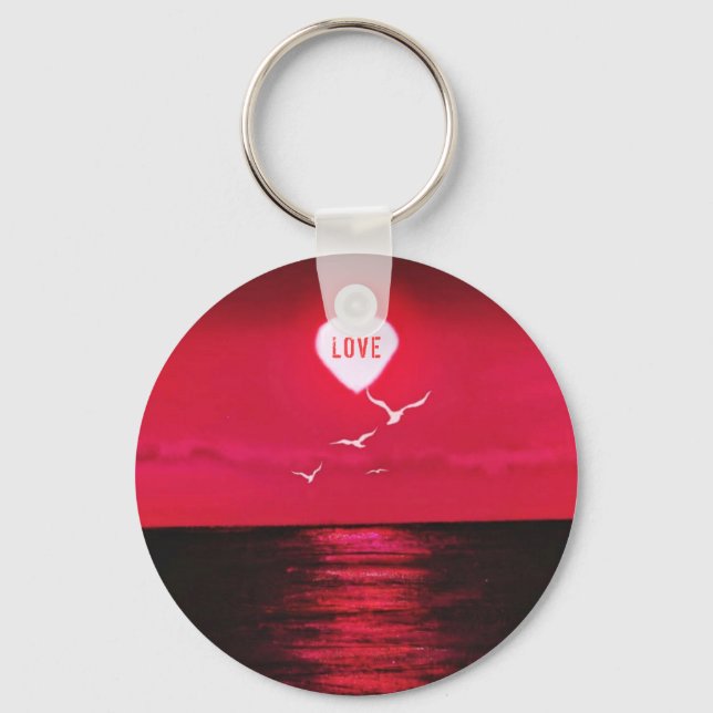 Llavero Sunset Love Heart Romantic Keychain (Anverso)