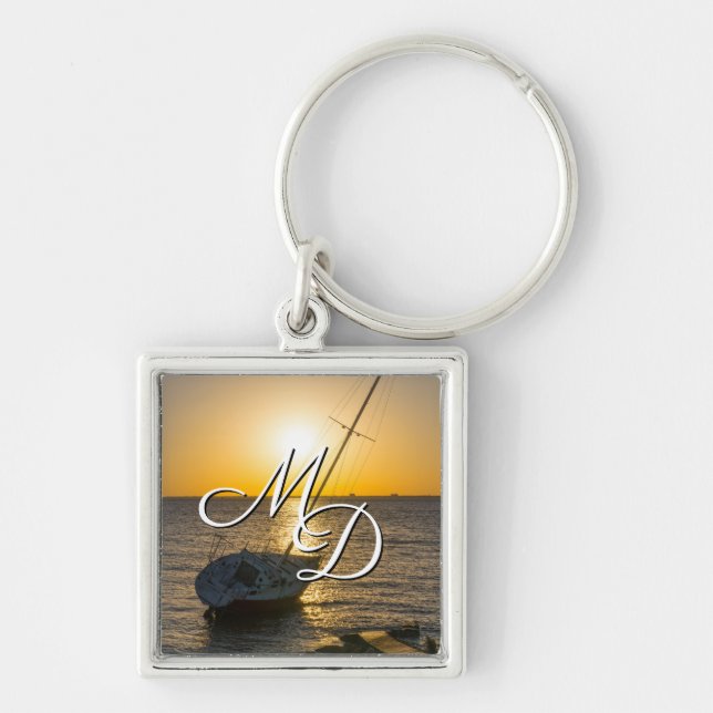 Llavero Sunset Sailboat Shipwreck Gulf Breeze FL Keychain (Frente)