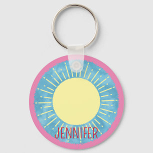 Llavero Sunshine Amarillo Con Nombre Personalizado De Ciel