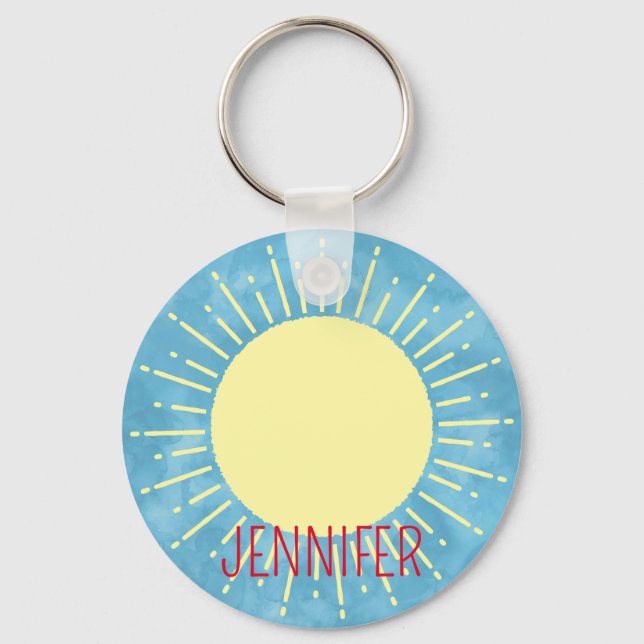 Llavero Sunshine Amarillo Con Nombre Personalizado De Ciel (Anverso)