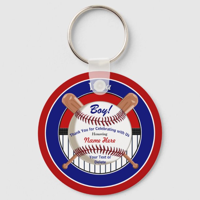 Llavero Super Cute Personalize Baseball Baby Shower Favors (Anverso)