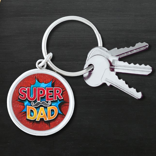 Llavero Super Dad Mustache Modern Grunge (Subido por el creador)