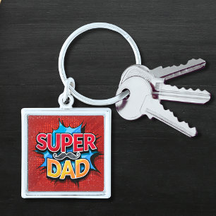Llavero Super Dad Mustache Modern Grunge