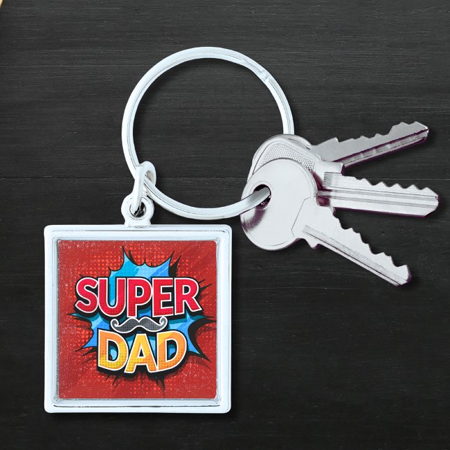 Llavero Super Dad Mustache Modern Grunge (Subido por el creador)