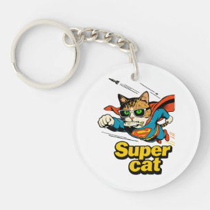 Llavero Super Gato Vuela con Pescado 