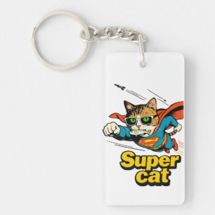 Llavero Super Gato Vuela con Pescado 