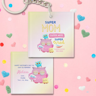 Llavero Super Mamá divertida, esposa, el día de la madre s