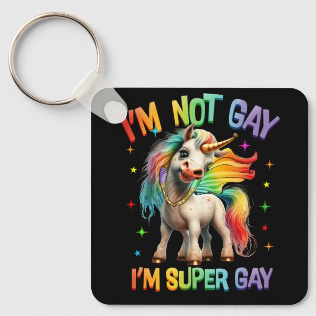 Llavero Super orgullo gay de unicornio LGBTQ aliado de arc (Anverso)