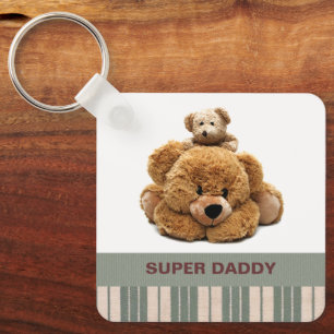 Llavero Super Papi. Teclas de regalo de Osos de Teddy