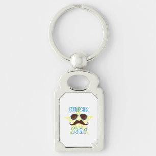 Llavero Super Star con gafas de sol y bigote