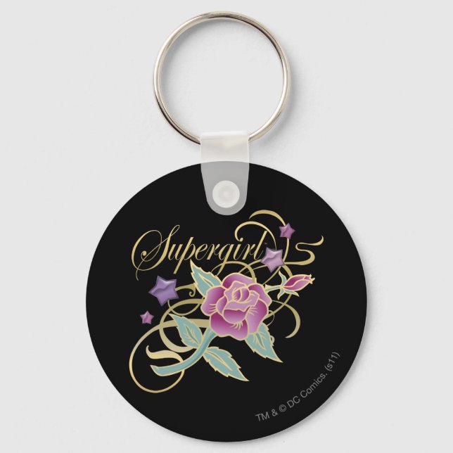 Llavero Supergirl Fancy Rosas (Anverso)