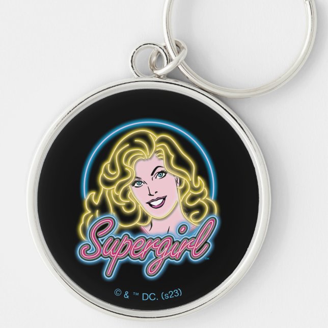 Llavero Supergirl Retro Neon Lights Graphic (Frente)