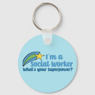 Llavero Superhéroe Social Worker