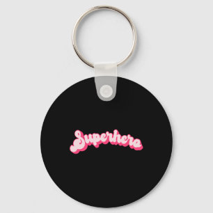 Llavero Superhéroe - Súper Lindo Rosa Vintage Retro Hallow