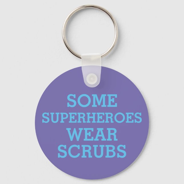 Llavero Superhéroes en botón Scrubs (Anverso)