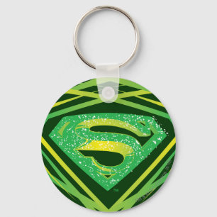 Llavero Superman Stylized   Logo Decorativo Verde