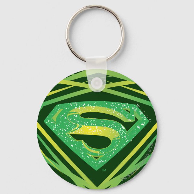 Llavero Superman Stylized | Logo Decorativo Verde (Anverso)
