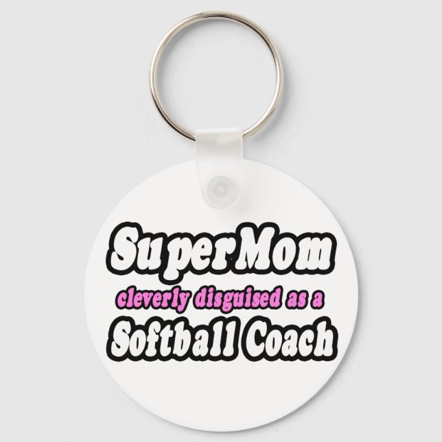 Llavero SuperMom... entrenador de softball (Anverso)