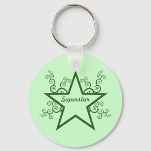Llavero Superstar Swirls Keychain, Forest Green