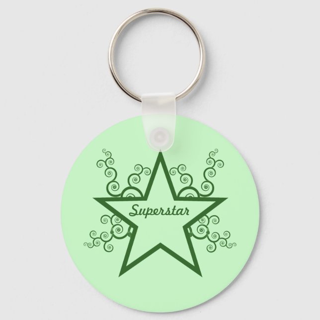 Llavero Superstar Swirls Keychain, Forest Green (Anverso)