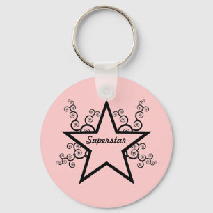 Llavero Superstar Swirls Keychain, Negro