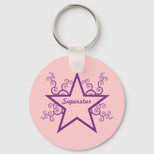 Llavero Superstar Swirls Keychain, Purple