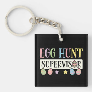 Llavero Supervisor de caza de huevos de Pascua divertida f