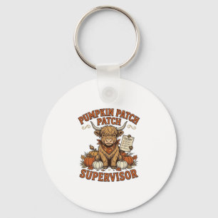 Llavero Supervisor de parcela de calabaza Highland Cow Cam