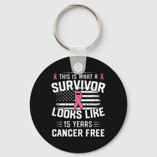 Llavero Superviviente de cáncer de 15 años libre de cáncer