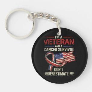 Llavero Superviviente de cáncer veterano no me subestimes