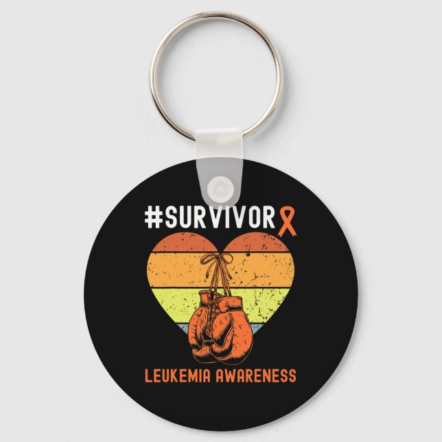 Llavero Superviviente de leucemia Retro de Conciencia sobr (Anverso)