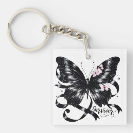 Llavero Superviviente de melanoma - Mariposa negra