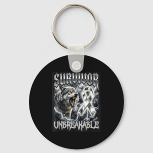 Llavero Superviviente de tumor cerebral lobo indestructibl
